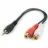 Кабель аудио Cablexpert CCA-406 3.5mm stereo plug to 2 x phono sockets 0.2 meter cable,  Cablexpert