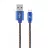 Cablu USB Cablexpert Blister Type-C/USB2.0,  AM/CM,  2.0 m,  Cablexpert Cotton Braided Bllue Jeans,  CC-USB2J-AMCM-2M-BL
