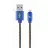 Кабель USB Cablexpert Blister Lightning 8-pin/USB2.0,   1.0m Cablexpert Cotton Braided Blue Jeans,  CC-USB2J-AMLM-1M-BL
