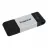 Флешка KINGSTON 64GB USB-С3.2 DataTraveler 80M, Black/Blue, USB-C, Cap design, Stylish slim plastic casing fits, Keyring Loop (Read 200 MByte/s)