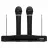 Микрофон SVEN SVEN MK-715, Two plastic wireless dynamic microphones for karaoke, radio / 6.3 mm plug, up to 30 m distance, LED, black