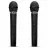 Microfon SVEN SVEN MK-715, Two plastic wireless dynamic microphones for karaoke, radio / 6.3 mm plug, up to 30 m distance, LED, black