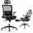 Fotoliu Gaming Lumi Lumi Ergonomic Office Chair CH05-40, Black, Adjustable Headrest, Lumbar Support, Breathable Mesh Back, Adjustable Armrest, Pneumatic Seat-Height Adjustment, Seat Depth Adjustment, 340mm Nylon Base, PU Caster, 100mm Class 3 Gas Lift, Weight Capacity 1