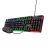 Gaming keyboard TRUST Trust Gaming Combo GXT 838 Azor Keyboard & Mouse, multicolour LED lighting (RGB), Keyboard: 12 multimedia function keys, anti-ghosting, 3 combined LED color ; Mouse:800/3000 dpi, 6 button, USB, US, Black