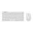 Комплект (клавиатура+мышь) TRUST Trust  Lyra Multi-Device Compact Wireless keyboard and mouse set, RF 2.4GHz, Bluetooth, 800-1600 DPI, Silent click, FN keys, USB-A, USB-C, Rechargeable battery, 301g, US, White