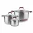 Кастрюля Rondell Pot Set Rondell RDS-823
Colectie:  Кастрюля с крышкой (2 шт.), Ковш с крышкой 
Acoperire internă:  Oțel inoxidabil 
Tehnologia de acoperire:  Fund triplu ștanțat, fuzionat, fără cavități de aer 
Set:  Bojole