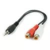 Кабель аудио  Cablexpert CCA-406 3.5mm stereo plug to 2 x phono sockets 0.2 meter cable,  Cablexpert 