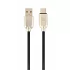 Кабель USB  Cablexpert Blister Type-C, USB2.0,  AM/CM,  2.0m,  Cablexpert Premium Ruber Black,  CC-USB2R-AMCM-2M 