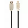 Кабель USB  Cablexpert Blister Type-C, USB2.0,  AM/CM,  2.0m,  Cablexpert Premium Ruber Black,  CC-USB2R-AMCM-2M 