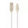 Кабель USB  Cablexpert Blister MicroUSB/USB2.0,    1.0 m,  Cablexpert Premium Rubber White,  CC-USB2R-AMmBM-1M-W 