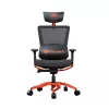 Игровое геймерское кресло Metal cu aplicari din plastic,  Plasa,  Piele PVC,  Gazlift,  150 kg,  160-190 cm,  Negru, Oranj Cougar ARGO Orange 