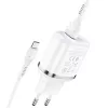 Incarcator  Hoco N4 Aspiring dual port charger set for Type-C White 