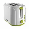 Prajitor de pâine 750 W,  2 felii,  6 moduri,  Control mecanic,  Alb,  Verde Heinner TP750GR 