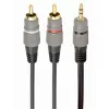 Кабель аудио  Cablexpert CCA-352-1.5M 3.5 mm stereo plug to 2*RCA plugs 1.5m cable,  gold-plated connectors,  1.5m
