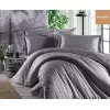 Lenjerie de pat 1 persoana, Satin de Lux, Charcoal  Cottony SLPSL Stripe Satin Charcoal  