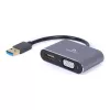 Кабель видео  Cablexpert USB 3.0 male to HDMI & VGA sockets, HDMI 4K (30Hz) "A-USB3-HDMIVGA-01" 