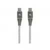 Cablu  Cablexpert Blister Type-C/Type-C, CM/CM, 1.5 m, 60W charging power,Cotton Braided Spacegrey/White 