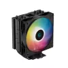 Кулер универсальный  DEEPCOOL "AG400 BK ARGB" (≤31.6dB, 500-2000RPM, 75.89 CFM, 120mm, ARGB, 220W, 4/6mm, 614g.). Intel LGA1700/1200/1151/1150/1155AMD AM5/AM4