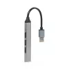 Концентратор USB  GEMBIRD UHB-U3P4-01, Silver USB  3.0 Hub 4-port, 1*USB3.0; 3*USB2.0