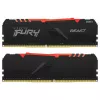 Модуль памяти  KINGSTON 32GB (Kit of 2*16GB) DDR4-3733 FURY®  Beast DDR4 RGB, PC29800, CL19, 2Rx8, 1.35V, Auto-overclocking, Asymmetric BLACK low-profile heat spreader, Dynamic RGB effects featuring Kingston FURY Infrared Sync technology, Intel XMP Ready (Extreme 