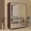 Dulap cu usi glisante Wenge  MOBILDOR LUX Aron S - uși oglinda/desen 120x60x220 