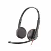 Наушники с микрофоном  Plantronics Blackwire 3225 Stereo USB Type-C/ Jack 3.5mm Headset 209751-201 Microphone noise-canceling, SoundGuard, DSP, output 20 Hz–20 kHz, Mic 100 Hz–10 kHz, Remote call control