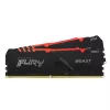 RAM  KINGSTON 32GB (Kit of 2*16GB) DDR4-2666 FURY®  Beast DDR4 RGB, PC21300, CL16, 1Rx8, 1.2V, Auto-overclocking, Asymmetric BLACK low-profile heat spreader, Dynamic RGB effects featuring Kingston FURY Infrared Sync technology, Intel XMP Ready (Extreme Me