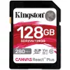 Card de memorie  KINGSTON 128GB SD Class10 UHS-II U3 Canvas React Plus V60 