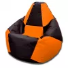 Bean Bag  AG Pară Șahmate XL, Negru/Oranj 