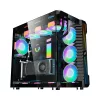 Корпус без БП  1STPLAYER SP9 BLACK, ATX w/o PSU, 2*4 mm tempered glass Front & Side Panoramic panels 