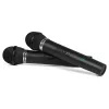 Microfon  SVEN SVEN MK-715, Two plastic wireless dynamic microphones for karaoke, radio / 6.3 mm plug, up to 30 m distance, LED, black 