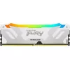 RAM  KINGSTON 16GB DDR5-6000  Kingston FURY® Renegade White DDR5 RGB, PC48800, CL32, 1.35V, 1Rx8, Auto-overclocking, Symmetric WHITE Large heat spreader, Dynamic RGB effects featuring Kingston FURY Infrared Sync technology, Intel XMP 3.0 Ready  (Extreme Memory Pro 