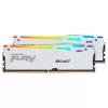 RAM  KINGSTON 32GB (Kit of 2*16GB) DDR5-6400  Kingston FURY® Beast DDR5 White RGB EXPO, PC51200, CL32, 1Rx8, 1.4V, Auto-overclocking, Asymmetric WHITE Large heat spreader, Dynamic RGB effects featuring HyperX Infrared Sync technology, AMD® EXPO v1.1 and Intel® Ext 