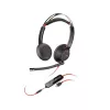 Casti cu microfon  Poly Poly Blackwire 5220 Stereo USB-C On-ear Headset +3.5mm Plug +USB-C/A Adapter, 20 Hz to 20 kHz, noise-cancelling microphone 100 Hz to 10 kHz, DSP, SoundGuard Digital, Call answer/end; Mute; Volume +/-,  travel case, cable length 217 cm, Black 