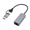 Adaptor de retea  GEMBIRD Gembird A-USB3AC-LAN-01, USB 3.1 + type-C Gigabit network adapter, Chipset RTL8153, space grey 