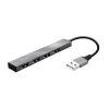 Концентратор USB  TRUST Trust  HALYX 4-PORT Mini USB HUB, silver 