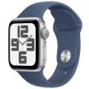 Smartwatch  APPLE Apple Watch SE 2 40mm Silver Aluminum Case with Denim Sport Band - S/M, MXEC3 GPS
Dimensiunea ceasului :  40 mm
Material carcasă:  Aluminiu 
Rezistență la apă:  5 ATM / 50 m 
Memorie internă:  32 GB
Platformă software:  watchOS 
Tip de baterie:  Liti 