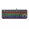 Игровая клавиатура  TRUST Trust Gaming GXT 834 CALLAZ TKL Mechanical Compact Metal top plate keyboard,Outemu linear mechanical red switches, multicolour LED illumination, 87 keys, 50 million key presses, US, 1.8m, USB, Black 