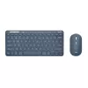 Комплект (клавиатура+мышь)  TRUST Trust  Lyra Multi-Device Compact Wireless keyboard and mouse set, RF 2.4GHz, Bluetooth, 800-1600 DPI, Silent click, FN keys, USB-A, USB-C, Rechargeable battery, 301g, US, Blue 