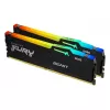 Модуль памяти  KINGSTON 32GB (Kit of 2*16GB) DDR5-5600 Kingston FURY Beast DDR5 RGB, PC44800, CL40, 1.25V, Auto-overclocking, Asymmetric BLACK low-profile heat spreader, Intel XMP 3.0 Ready (Extreme Memory Profiles), KF556C40BBAK2-32 