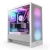 Корпус без БП  NZXT Case ATX NZXT H5 Flow RGB (2024), 1x360mm RGB & 1x120mm, Front&Top Mesh, Tempered Glass, Dust Filter, 1xUSB 3.2, 1xUSB-C, 1x3.5", 2x2.5", White 