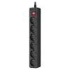 Prelungitor cu protectie  SVEN Surge Protector SVEN SF-06E, 6 Sockets, Children protection, NON-FLAMMABLE, 2300W, 1.8m, Black 