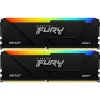 Модуль памяти  KINGSTON 16GB (Kit of 2*8GB) DDR4-3600  Kingston FURY® Beast DDR4 RGB, PC28800, CL17, 1.35V, Auto-overclocking, Dynamic RGB effects featuring Kingston FURY Infrared Sync technology, Asymmetric BLACK low-profile heat spreader, Intel XMP Ready  (Extreme Memory  