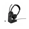 Casti cu microfon  Jabra Jabra Evolve2 55 Wireless Stereo Headset, Bluetoth 5.2, Link380/390a UC Stereo with Charging Stand, ANC, Black 