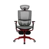 Fotoliu Gaming  1STPLAYER Gaming Chair 1STPLAYER ERGO PLAY White&Red, High tech reinforced polyester material mesh,  Reinforced steel frame, 3D armrest, soft PU-cushioned footrest, aluminum outer frame, 4 class Gaslift, 60mm noiseless PU caster, Tilt Angle Adjuster:95°-120°,1 