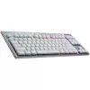 Gaming keyboard  LOGITECH Gaming Wireless Keyboard Logitech G915 X TLK, Mechanical, Ultra thin, GL Tactile, Aluminum, Media сontrols, Volume roller, RGB, 2.4GHz+BT, EN, White 