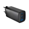 Incarcator  GEMBIRD 3-port 65 W GaN USB-C/USB-A fast charger, Black, TA-UC-PDQC65-01-BK 