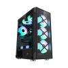 Корпус без БП  1STPLAYER Case 1STPLAYER XP-G BLACK, ATX w/o PSU, Tempered Glass Side panel, Glass Front, CC ARGB fan (3front ,1rear), C4(HUB+Remote), Support ARGB, MB Synchronization, 3.5” HDD*2 / 2.5: SSD*3, USB3.0*1, USB2.0*2, HD AUDIO, SPCC 0.5mm, Black 