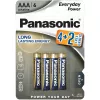 Батарея  PANASONIC Panasonic  "EVERYDAY Power" AAA Blister *6, Alkaline, LR03REE/6B2F 