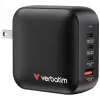 Зарядное устройство  VERBATIM USB Charger VERBATIM Mini GaN Charger 100W, 4 Port (3 USB-C PD 3.0, 1 USB-A QC 3.0), US plug with EU and UK adaptors, fireproof material, black 